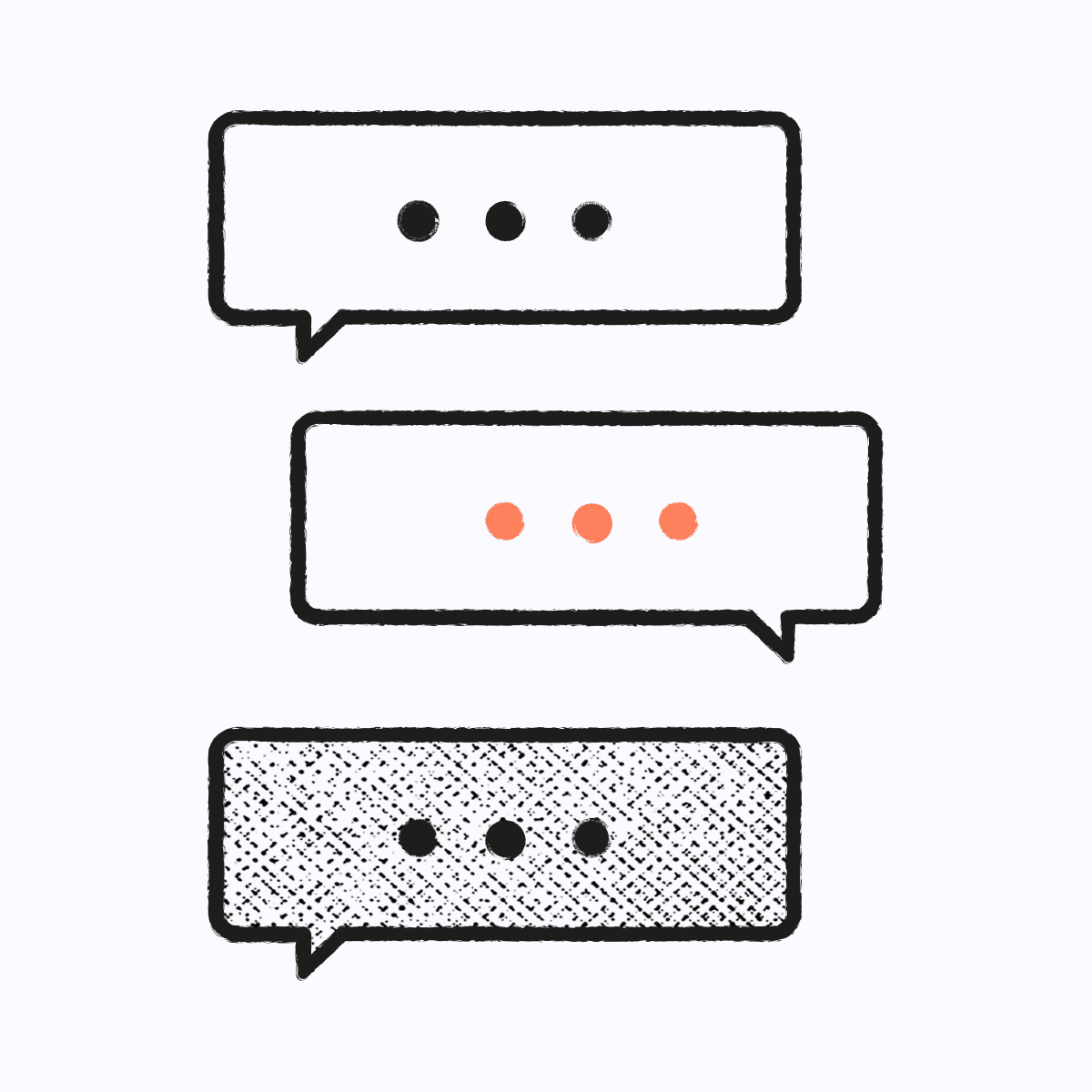 Illustration of text speech bubbles